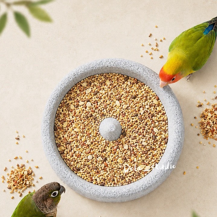 鳥我一下好嗎🍀浮石飼料碗 鸚鵡浮石食盆 鸚鵡磨爪 易清洗食盆 防撒料食盆 和尚鸚鵡 鸚鵡專用飼料盆 碗 小寵餵食飼料盆-細節圖5