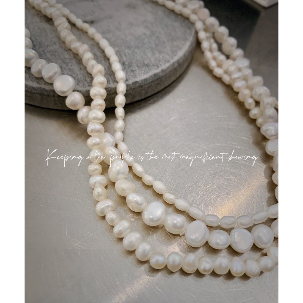 OT扣雙面光多層疊戴小米珠項鍊-細節圖4