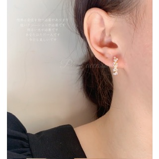 復古珍珠圓圈耳釦-細節圖2