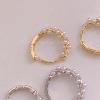 復古珍珠圓圈耳釦-細節圖3