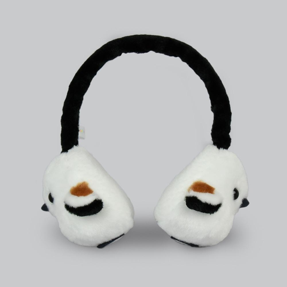 現貨【守夜鴞商行】日本正版 AMUFUN 長尾山雀 山羊絨 保暖耳罩 耳罩 裝飾-細節圖2