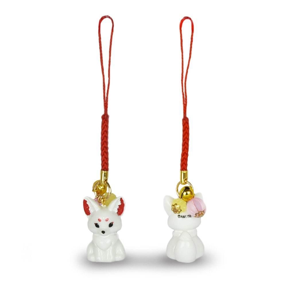 現貨【守夜鴞】日本正版 AMUFUN 狐狸 伏見稻禾 吊飾 根付 動物 人氣動物 動物 fox 可愛 掛繩 掛飾-細節圖2