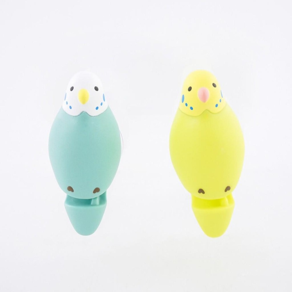 現貨【守夜鴞】日本 Hashy 鸚鵡 牙刷座 小鳥 牙刷收納 綠虎皮鸚鵡 浴廁用品 牙刷 收納 收納座 浴室 藍虎皮鸚鵡-細節圖2