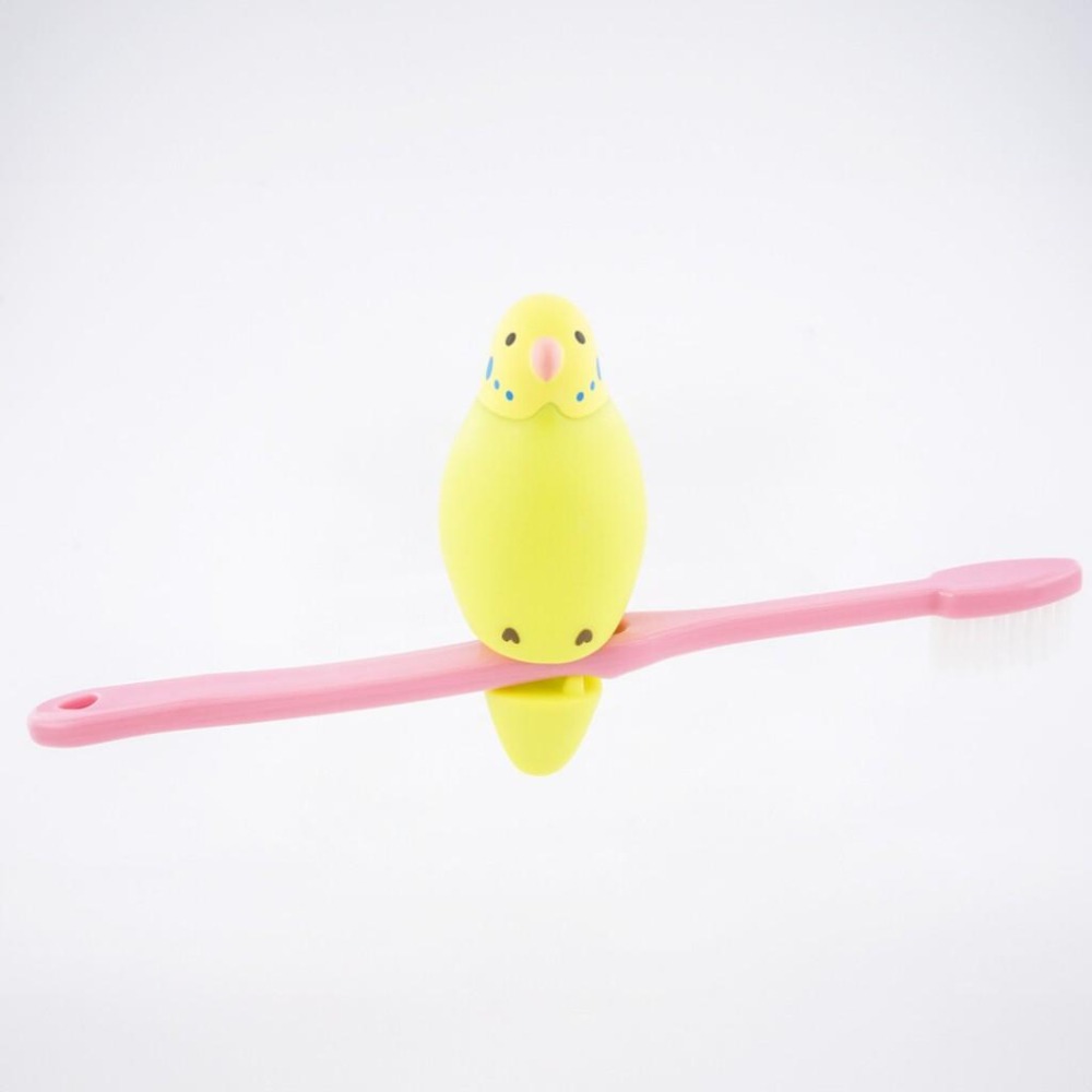 現貨【守夜鴞】日本 Hashy 鸚鵡 牙刷座 小鳥 牙刷收納 綠虎皮鸚鵡 浴廁用品 牙刷 收納 收納座 浴室 藍虎皮鸚鵡-細節圖3