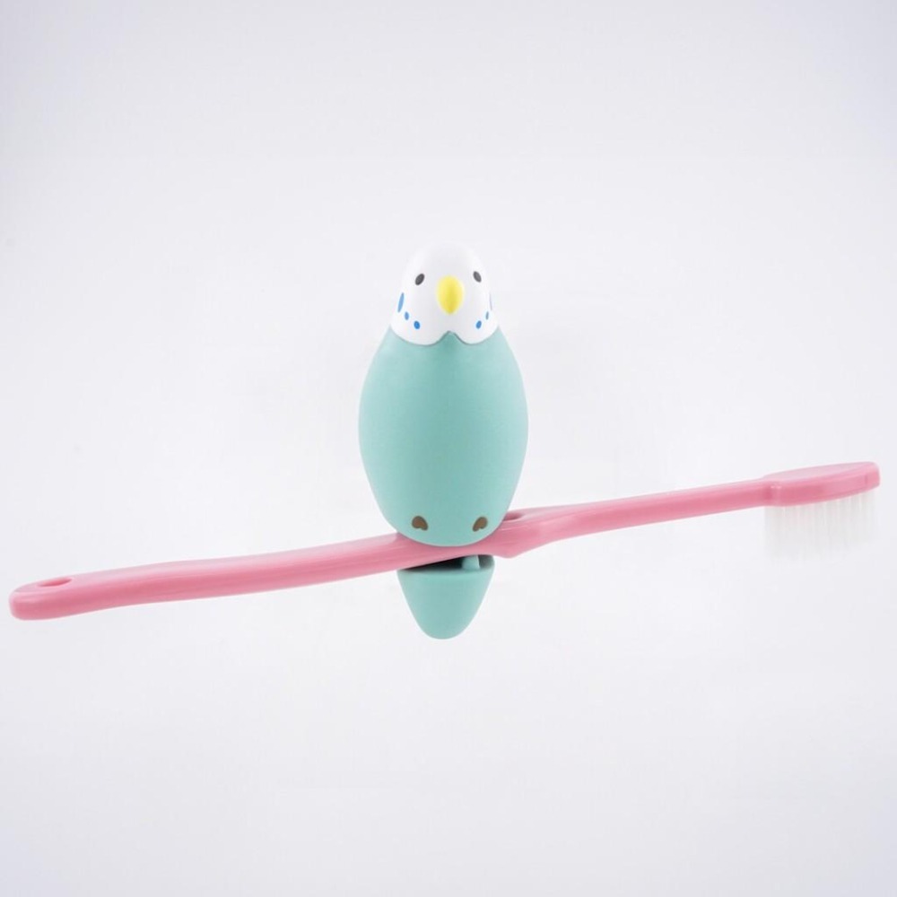 現貨【守夜鴞】日本 Hashy 鸚鵡 牙刷座 小鳥 牙刷收納 綠虎皮鸚鵡 浴廁用品 牙刷 收納 收納座 浴室 藍虎皮鸚鵡-細節圖4