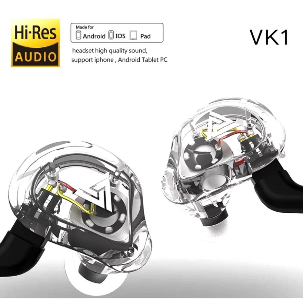 HIFI高音質耳機 VK1雙動圈耳機 官方正品 四單元雙圈動 重低音線控耳機 Hi-Res認證-細節圖3