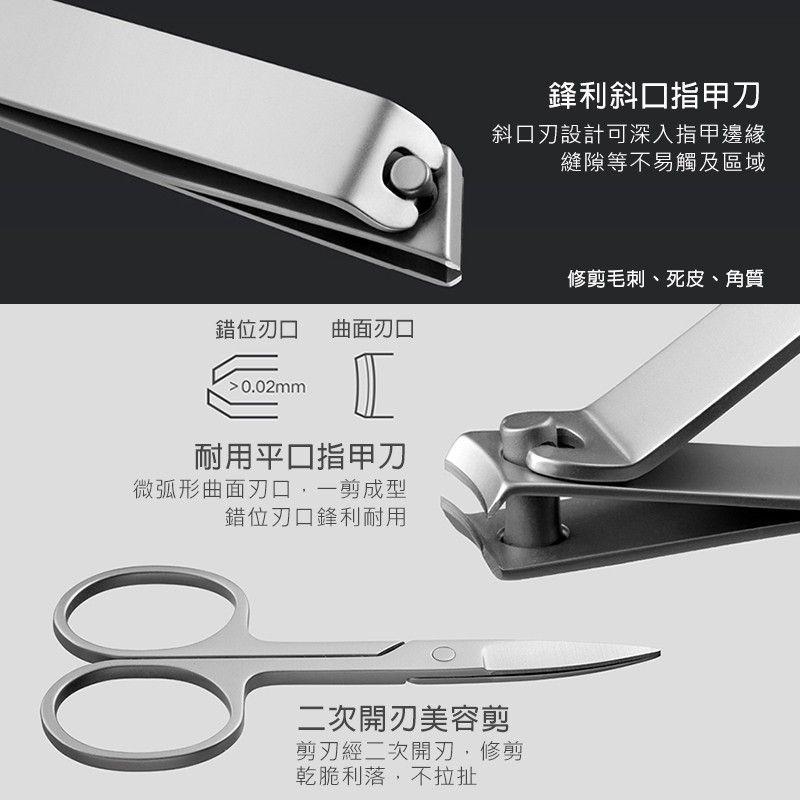 台灣現貨🔥小米指甲刀五件組 防飛濺指甲刀 平口指甲刀 斜口指甲刀 指甲剪 指甲刀 美容小剪刀 耳-細節圖5