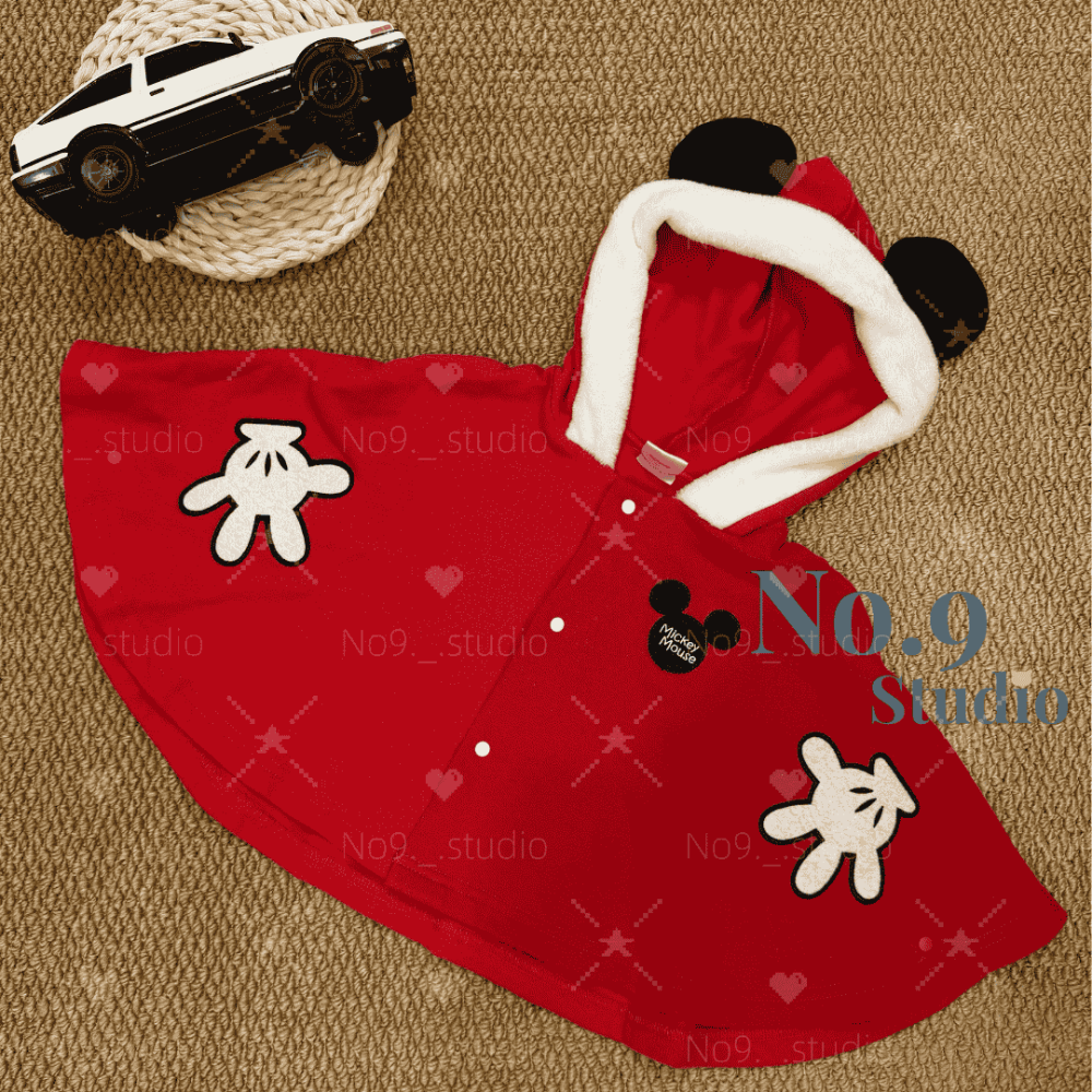 【No.9童裝】台灣現貨✨ 🇯🇵Disney米奇米妮寶寶斗蓬 聖誕過年必備❤️-規格圖5