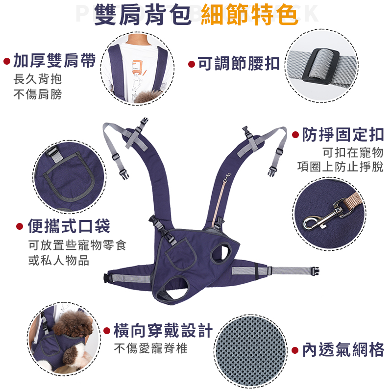 【不傷寵物脊椎】寵物胸前包 寵物外出包 斜背包 雙肩包 狗狗背包 貓咪背包 寵物斜背袋 外出袋-細節圖4