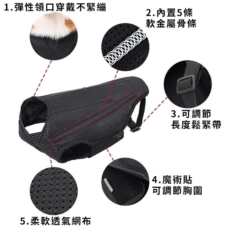 【台灣現貨】狗狗椎間盤支撐背心 寵物輔助 脊椎支撐背心 寵物背痛 關節炎 術後減緩疼痛背心  IVDD輔助護具 寵物衣服-細節圖4