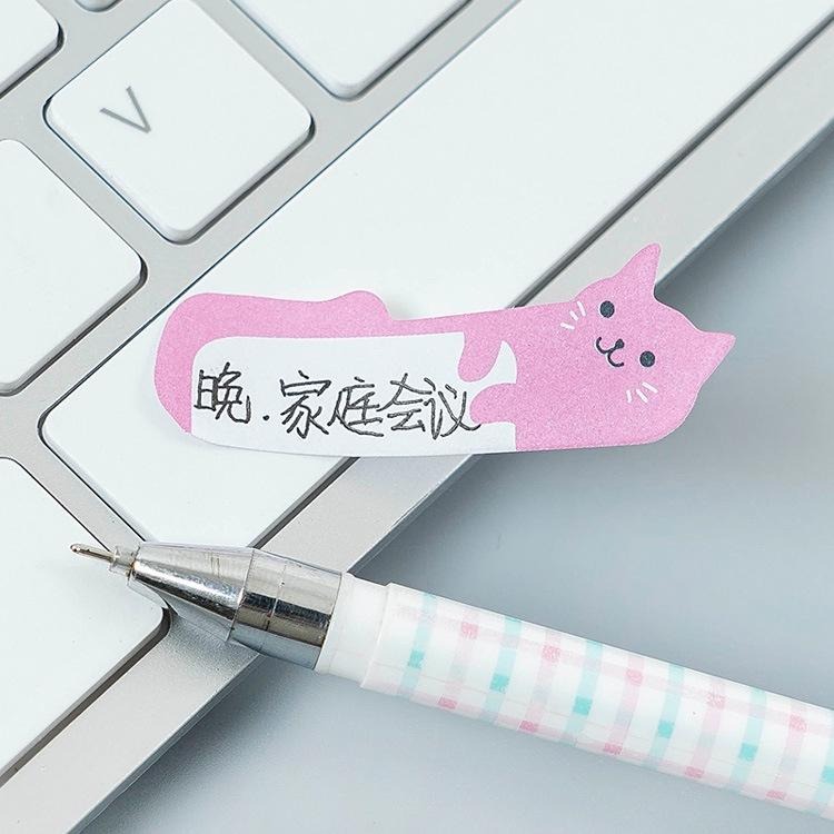 【台灣現貨】可愛排排貓咪便利貼 N次貼 便利貼 色彩便利貼 文具用品 便條紙-細節圖5