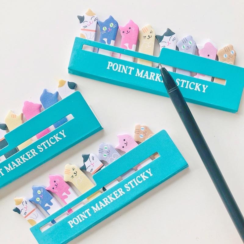 【台灣現貨】可愛排排貓咪便利貼 N次貼 便利貼 色彩便利貼 文具用品 便條紙-細節圖6