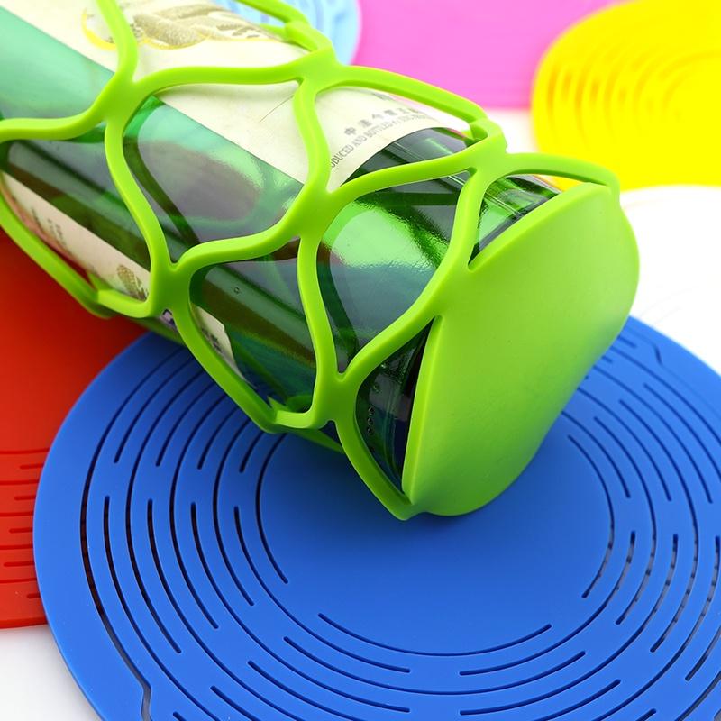 創意包裝送禮 矽膠瓶套 提袋 提套 網格瓶子提籃 手提保護瓶套 送禮提盒提袋 瓶子提袋 手提網狀袋 禮品袋 鍋盤隔熱墊-細節圖6