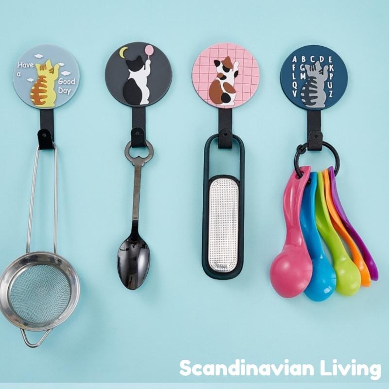 【呼嚕生活館】創意可愛貓咪無痕掛勾 門後掛勾 廚房掛勾 浴室掛勾 收納掛鈎 免釘掛勾 鑰匙掛勾 衣帽掛鈎 鑰匙收納 掛鈎-細節圖7