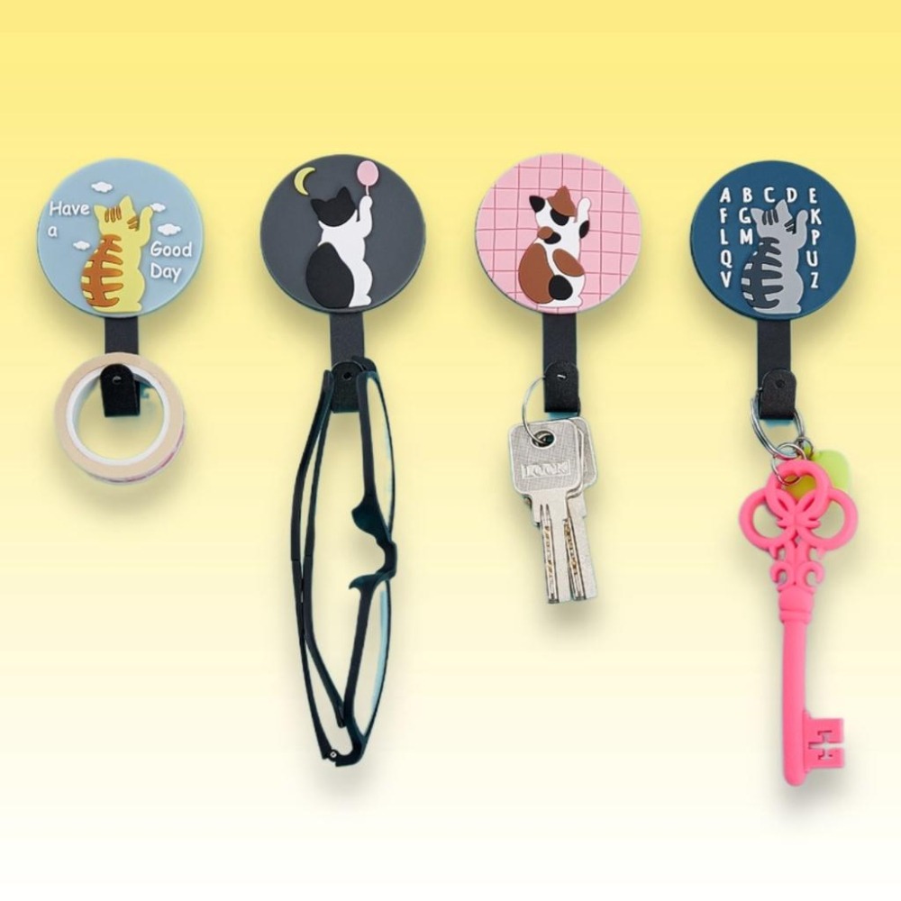 【呼嚕生活館】創意可愛貓咪無痕掛勾 門後掛勾 廚房掛勾 浴室掛勾 收納掛鈎 免釘掛勾 鑰匙掛勾 衣帽掛鈎 鑰匙收納 掛鈎-細節圖8