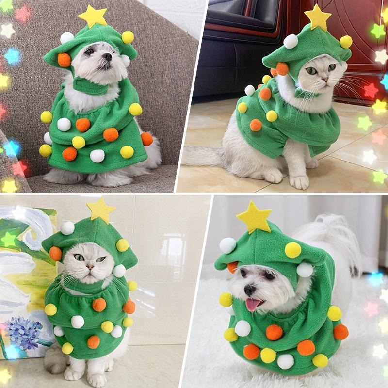 新款 寵物聖誕裝飾 寵物聖誕節衣服 裝飾 寵物聖誕裝 裝扮 寵物聖誕領巾 狗衣服 貓衣服聖誕 聖誕樹衣服-細節圖8