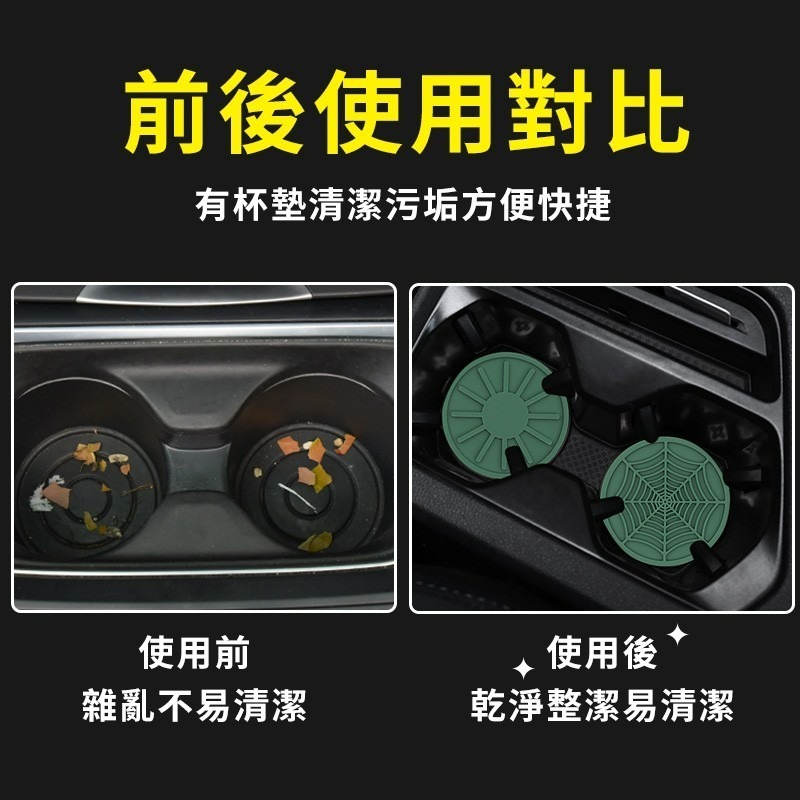 【台灣現貨】汽車杯墊 矽膠 車用杯墊 防滑 瀝水 汽車水杯墊 車內防響杯墊 車防滑杯墊 車載杯墊-細節圖2