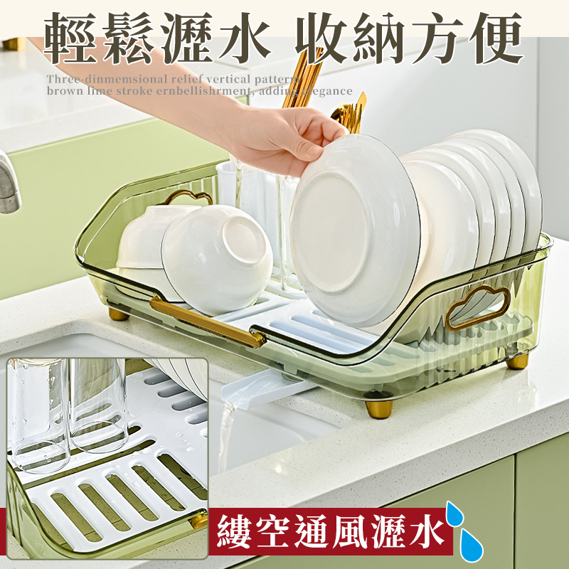 【台灣現貨】碗盤收納架 瀝水碗架 碗盤置物架 瀝水碗盤架 碗盤收納架大容量 碗盤架瀝水架 筷子架 廚房收納-細節圖2