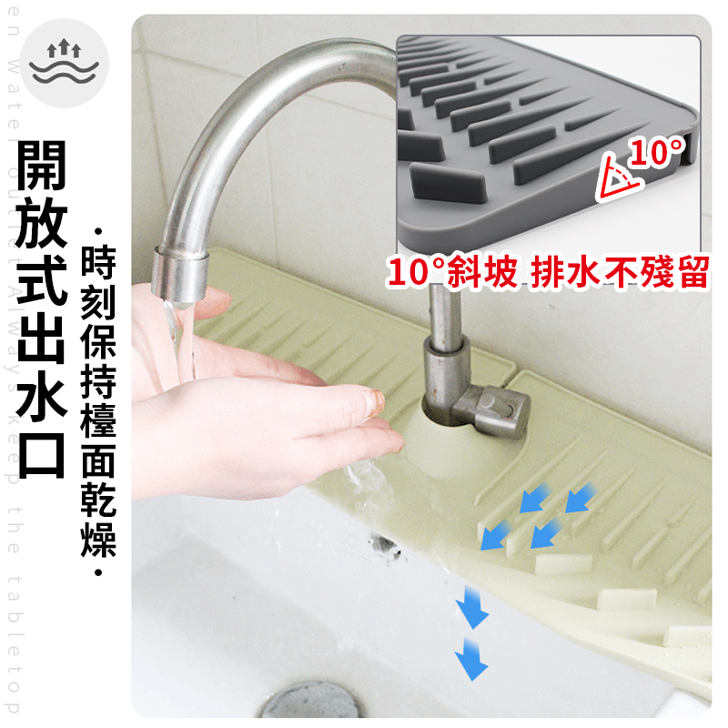 【60cm加長版】水龍頭瀝水墊 瀝水墊加長加高 排水墊 水龍頭吸水墊 防噴 水槽瀝水墊 防噴墊 水槽水龍頭防濺 排水墊-細節圖5