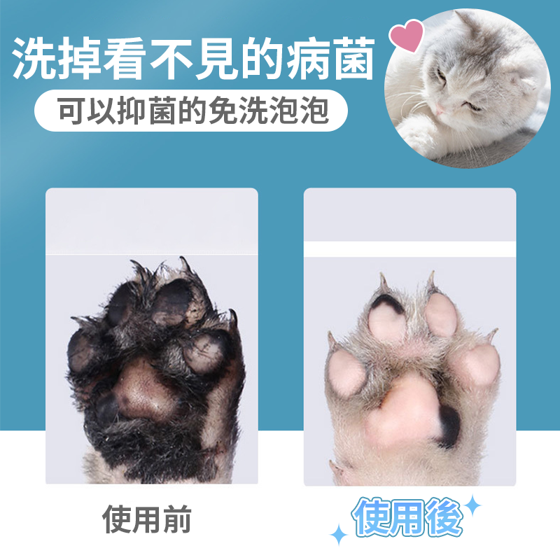 【毛孩外出必備!!】免沖洗寵物潔足泡沫 寵物腳底清潔慕斯 寵物腳底清潔泡沫 貓狗足部清潔 貓狗洗腳液 貓狗腳底清潔-細節圖5