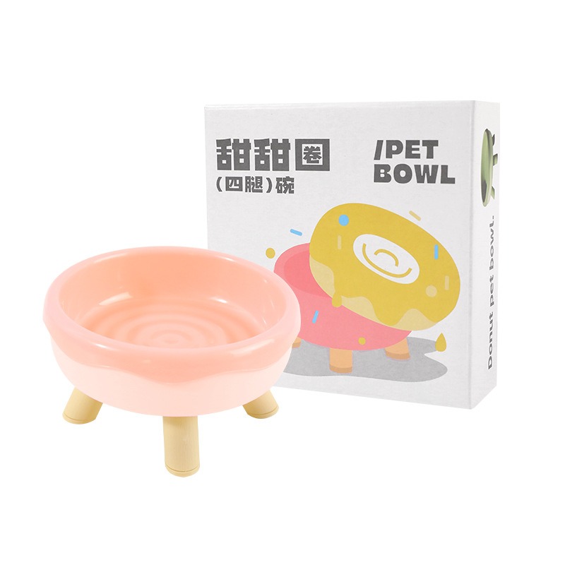 甜甜圈寵物碗 貓碗 寵物高腳碗 狗碗 貓碗架 護頸碗 寵物碗架 寵物餵食碗 寵物碗 保護脊椎 寵物餐桌-規格圖9