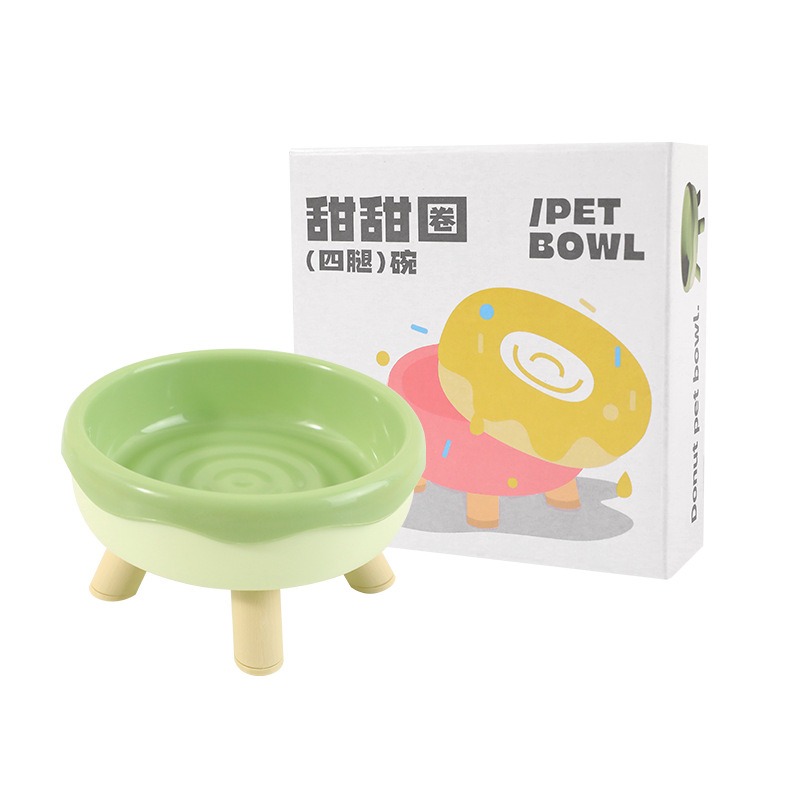 甜甜圈寵物碗 貓碗 寵物高腳碗 狗碗 貓碗架 護頸碗 寵物碗架 寵物餵食碗 寵物碗 保護脊椎 寵物餐桌-規格圖9