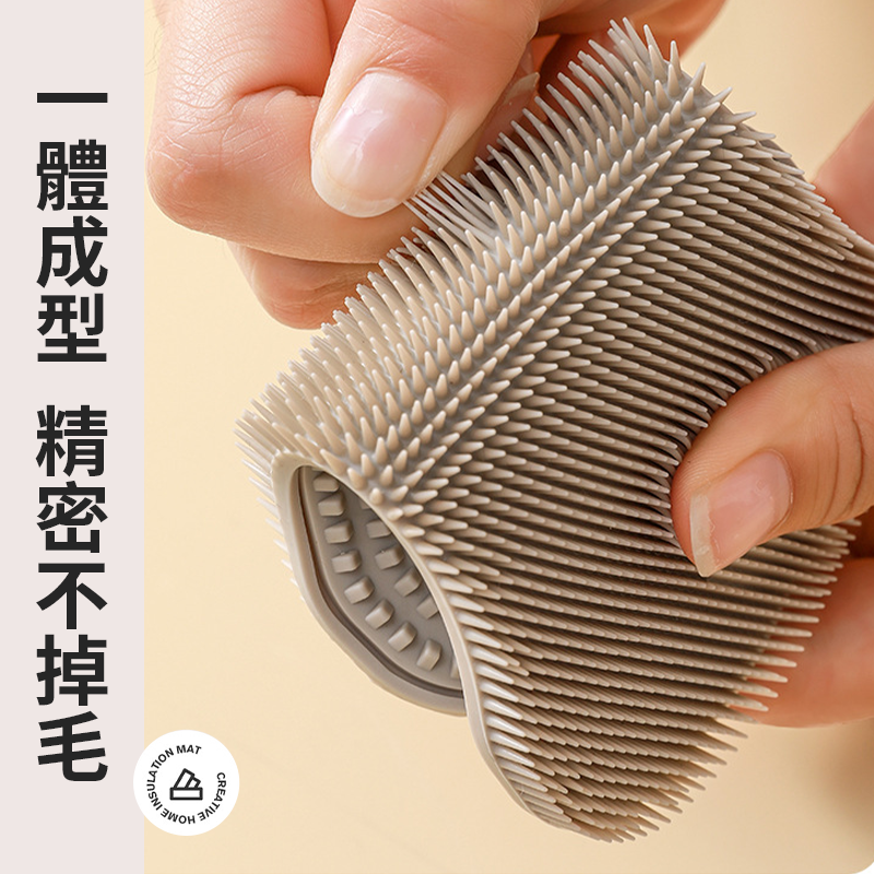 矽膠洗碗刷 矽膠菜瓜布 雙面洗碗刷 矽膠鍋刷 不沾鍋刷 洗碗刷 蔬果刷 刷鍋刷子 清潔刷 洗澡刷-細節圖6