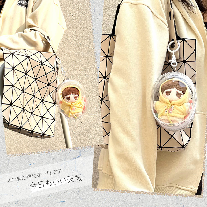 台灣現貨🔥棉花娃娃痛包 15cm遛娃包 可愛Q圓拉布布外出包 labubu搪膠娃包 痛包 娃娃收納包 曬娃包-細節圖8