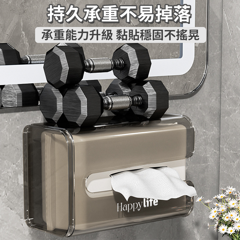 現貨🔥 吸盤紙巾盒 衛生紙盒 免打孔壁掛紙巾盒 面紙盒 透明紙巾盒 紙巾收納盒 浴室紙巾盒 浴室衛生紙盒-細節圖6