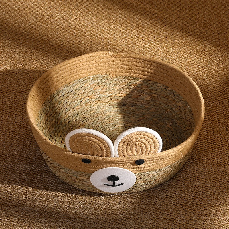 【四季可用】藤編貓窩 夏季涼蓆棉麻貓窩 睡窩 寵物窩 寵物床 編織貓窩 寵物涼窩 貓窩 狗窩 貓抓板 藤編窩-規格圖9