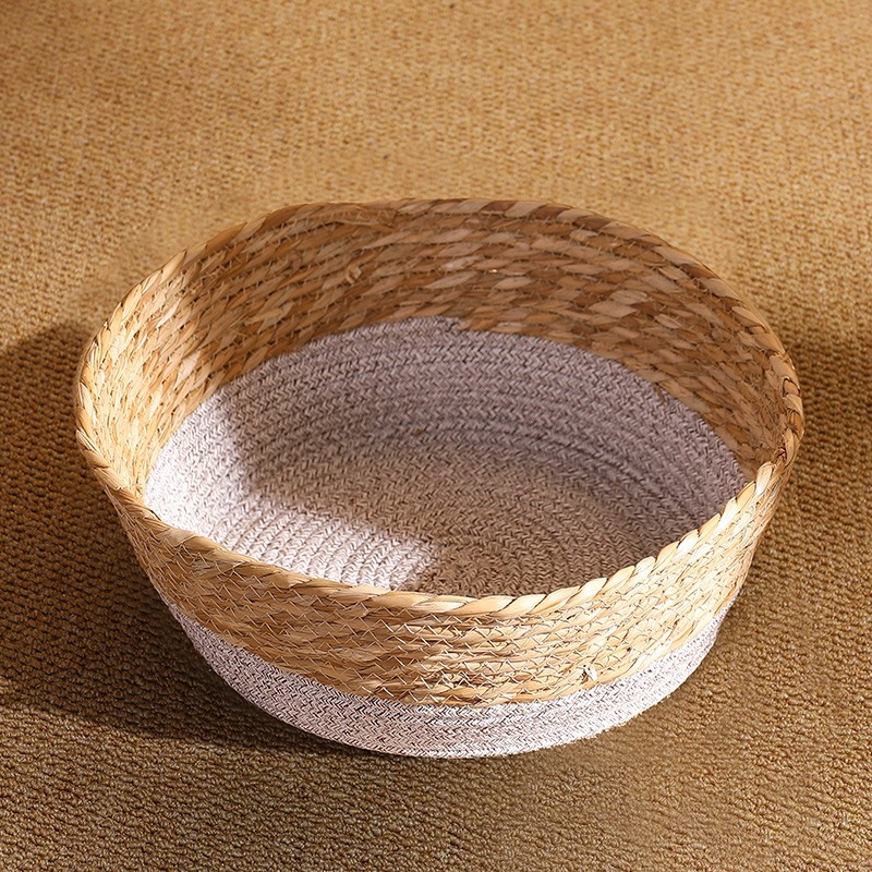 【四季可用】藤編貓窩 夏季涼蓆棉麻貓窩 睡窩 寵物窩 寵物床 編織貓窩 寵物涼窩 貓窩 狗窩 貓抓板 藤編窩-規格圖9