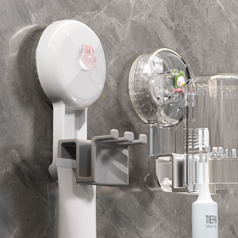 台灣現貨🔥 吸盤牙刷架 牙刷杯架組 牙膏牙刷架 電動牙刷架 牙刷收納架 壁掛式牙刷架 漱口杯收納 牙刷杯掛架-細節圖3