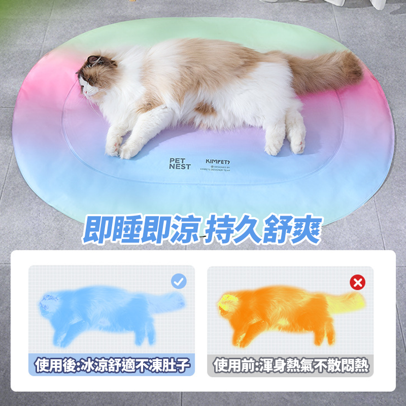 【涼酷彩虹冰墊】寵物冰墊 夏季 涼感墊 寵物涼墊 貓狗涼墊 狗窩涼感墊 冰涼墊 寵物涼蓆 凝膠冰窩 寵物睡墊 冰墊睡墊-細節圖2