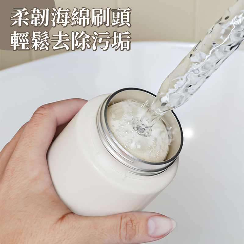 【自帶縫隙刷】海綿杯刷 杯刷 保溫瓶刷 奶瓶刷 瓶刷 保溫杯刷 奶瓶清潔刷 洗杯刷 長柄刷 刷子-細節圖3