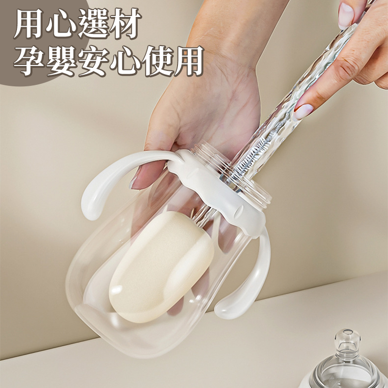 【自帶縫隙刷】海綿杯刷 杯刷 保溫瓶刷 奶瓶刷 瓶刷 保溫杯刷 奶瓶清潔刷 洗杯刷 長柄刷 刷子-細節圖4