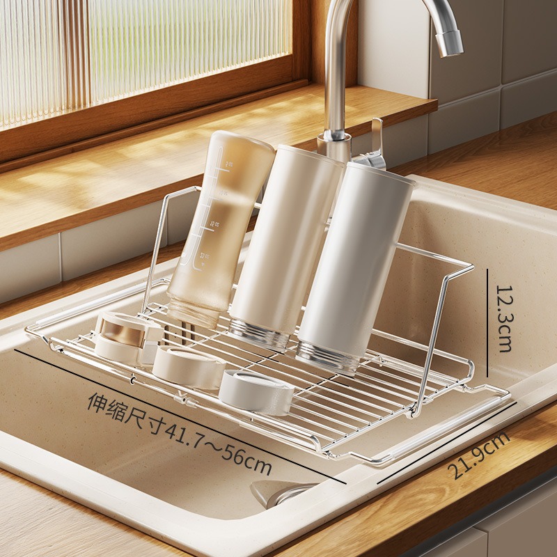 現貨🔥不锈鋼折疊瀝水架 水槽瀝水架 瀝水杯架 碗盤瀝水架 水槽置物架 杯架 盤架 餐具瀝水架 碗架 瀝水籃-規格圖9