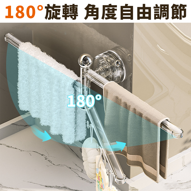 台灣現貨🔥吸盤旋轉抹布架 廚房掛架 抹布架 抹布晾曬架 菜瓜布架 置物架掛架 抹布瀝水架 旋轉毛巾架 擦手巾架-細節圖5