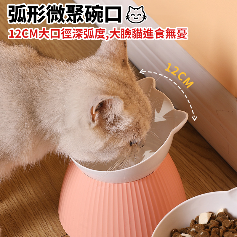 【保護頸椎】貓碗 寵物碗 狗碗 高腳碗 防打翻貓碗 寵物護頸碗 貓碗架 餵食碗 貓碗架 斜口寵物碗 保護頸椎碗架-細節圖5