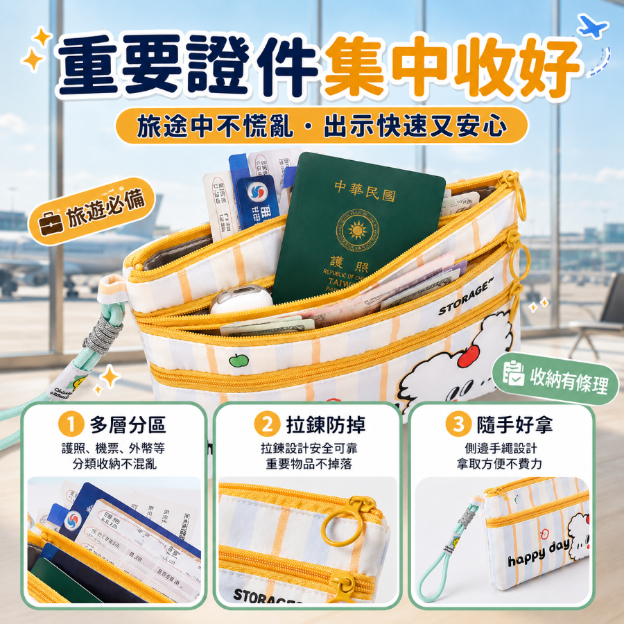 【台灣出貨】護照收納包 證件收納包 護照套 護照保護套 護照收納錢包 機票登機證護照分裝袋 出國護照包 旅行小物收納包-細節圖3