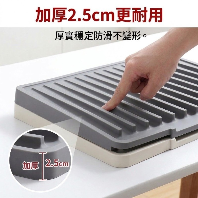 超大容量矽膠瀝水墊 水槽瀝水墊 廚房台面瀝水墊 隔熱鍋墊 導流排水瀝 防滑砧板墊 硅膠瀝水墊 碗筷瀝水墊-細節圖5