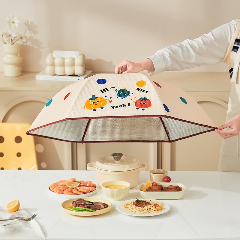 【現貨】保溫菜罩🔥 飯菜保溫罩 飯菜罩 可折疊防塵飯菜保溫罩 保溫菜罩 食物罩 餐桌罩-細節圖9