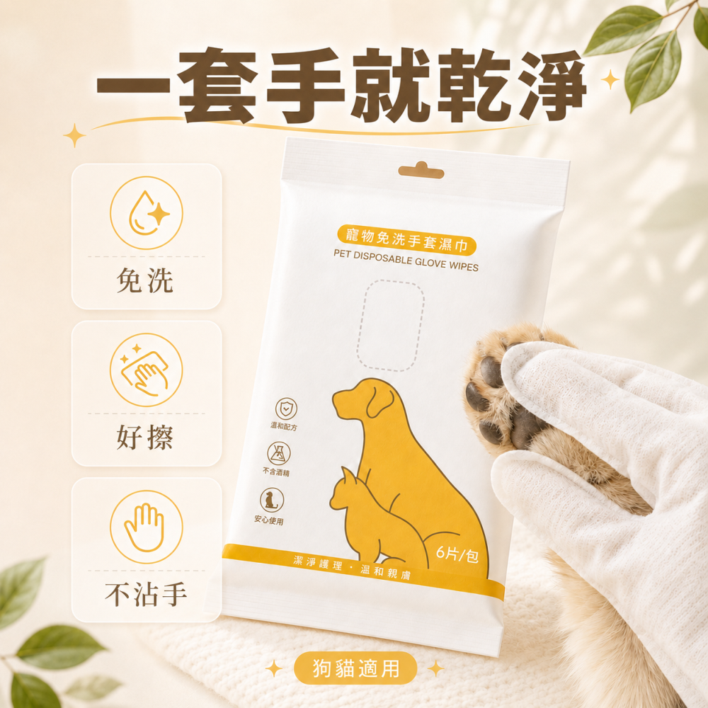 寵物免洗澡手套 寵物清潔手套 寵物濕紙巾 擦澡手套 手套濕巾 寵物濕巾 除臭抗菌濕紙巾 貓狗乾洗澡 貓洗澡-細節圖5