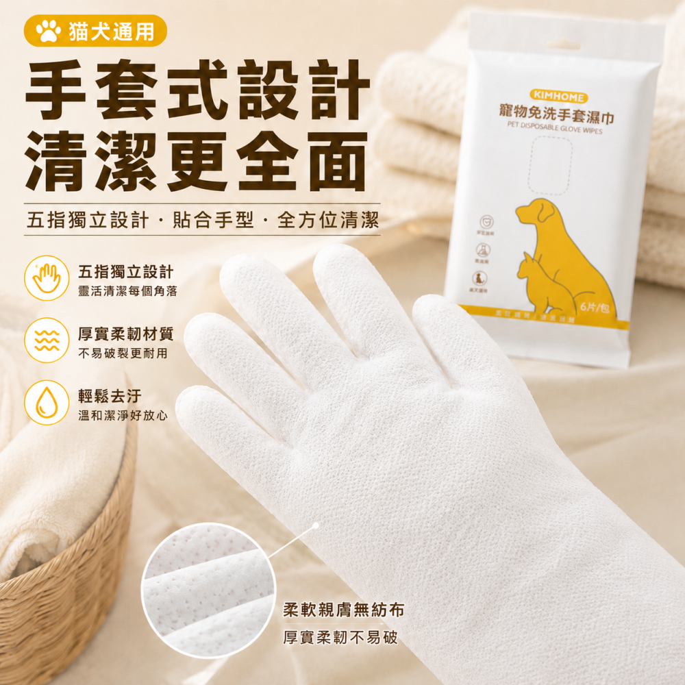 寵物免洗澡手套 寵物清潔手套 寵物濕紙巾 擦澡手套 手套濕巾 寵物濕巾 除臭抗菌濕紙巾 貓狗乾洗澡 貓洗澡-細節圖7