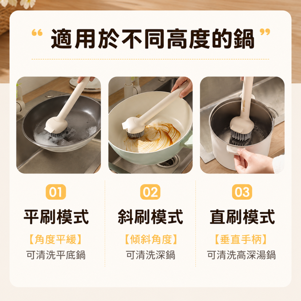 【刮洗兩用】鍋刷 長柄旋轉鍋刷 可平刷斜刷直刷 清潔刷 水槽刷 洗鍋刷 鍋子刷 鍋具刷 餐具刷 爐灶刷 油煙煎台清潔刷-細節圖8