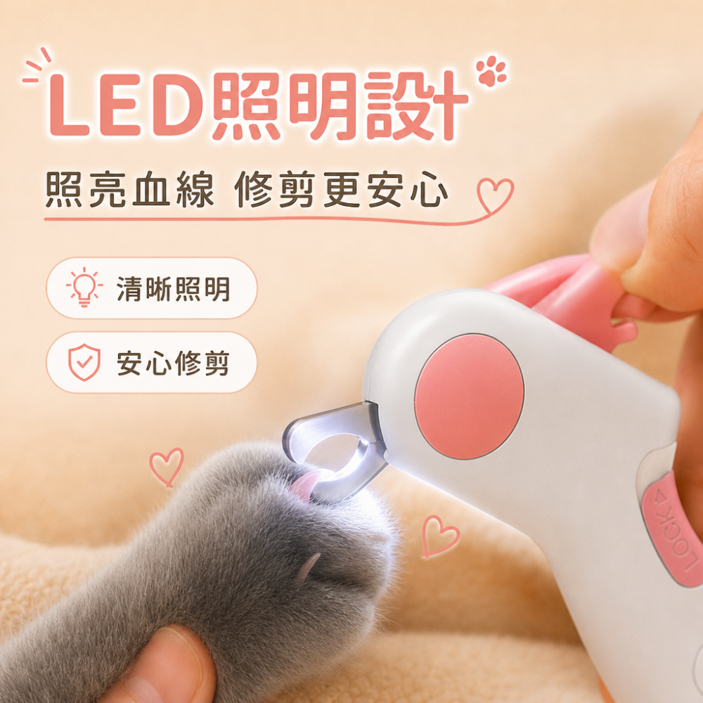 LED發光照明血線 寵物指甲剪 修甲器 寵物指甲剪 貓咪指甲剪 兔子指甲剪 小型犬指甲剪 寵物清潔美容用品-細節圖3