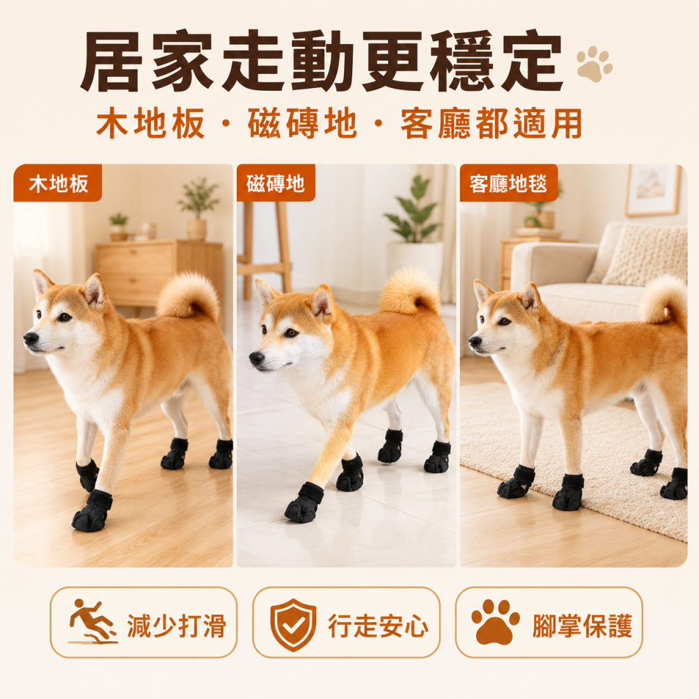 現貨!!狗狗居家防滑鞋套 防跌倒 防摔 腳套 寵物防滑鞋套 耐磨腳套 居家止滑 透氣舒適 狗狗鞋套 寵物室內鞋子-細節圖4
