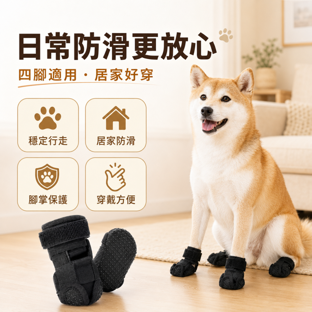 現貨!!狗狗居家防滑鞋套 防跌倒 防摔 腳套 寵物防滑鞋套 耐磨腳套 居家止滑 透氣舒適 狗狗鞋套 寵物室內鞋子-細節圖5