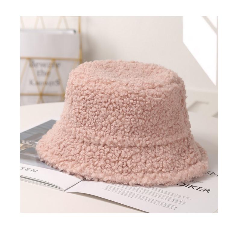 『台灣公司貨👑』羔羊毛帽【腸腸的居家生活】『免運』秋冬百搭 日系字母 韓版 潮漁夫帽 冬季保暖 毛絨盆帽-細節圖6