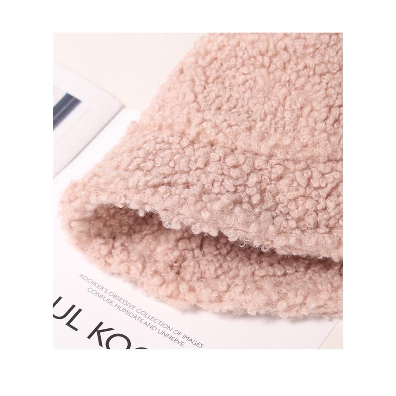 『台灣公司貨👑』羔羊毛帽【腸腸的居家生活】『免運』秋冬百搭 日系字母 韓版 潮漁夫帽 冬季保暖 毛絨盆帽-細節圖9