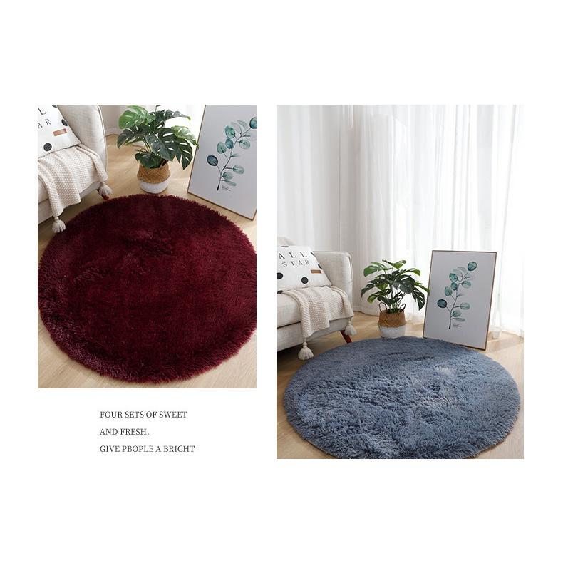 『蝦皮發票🧾台灣公司貨👑』北歐風長毛圓形地毯【腸腸的居家生活】『免運』抓週 儀式感 毛毯 客廳防滑圓形地毯 臥室茶几地墊-細節圖9